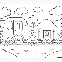 Fun Shape Train Coloring Page
