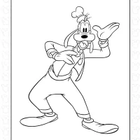 Funny Goofy Coloring Page
