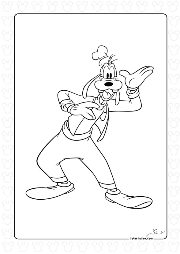 Funny Goofy Coloring Page