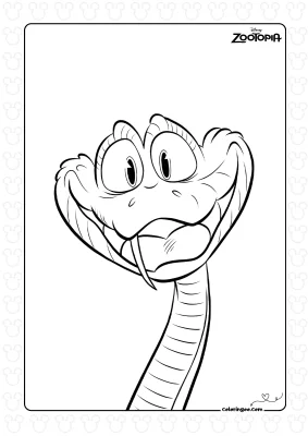 Gary Snake Zootopia 2 Coloring Pages