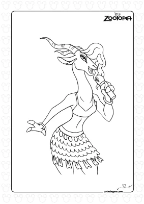 Gazelle from Zootopia 2 Coloring Pages