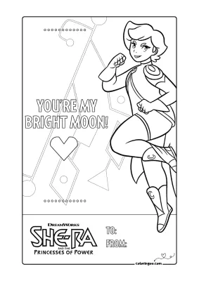Glimmer Valentines Card Coloring Activity