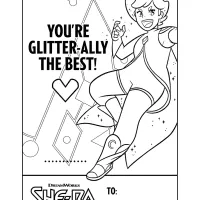 Glimmer Valentines Day Card Coloring Page