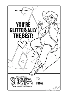 Glimmer Valentines Day Card Coloring Page