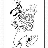 Goofy with a Basket of Easter Eggs
