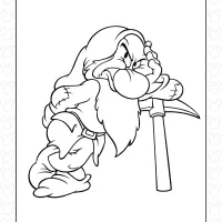 Grumpy from Snow White Coloring Page