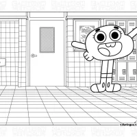 Gumball Cartoon Coloring Sheet