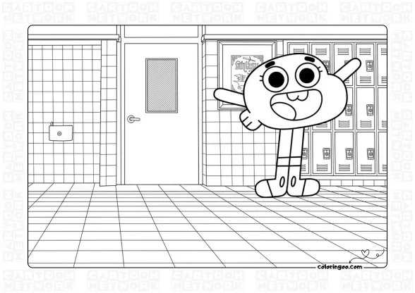 Gumball Cartoon Coloring Sheet 1 Gumball Cartoon Coloring Sheet