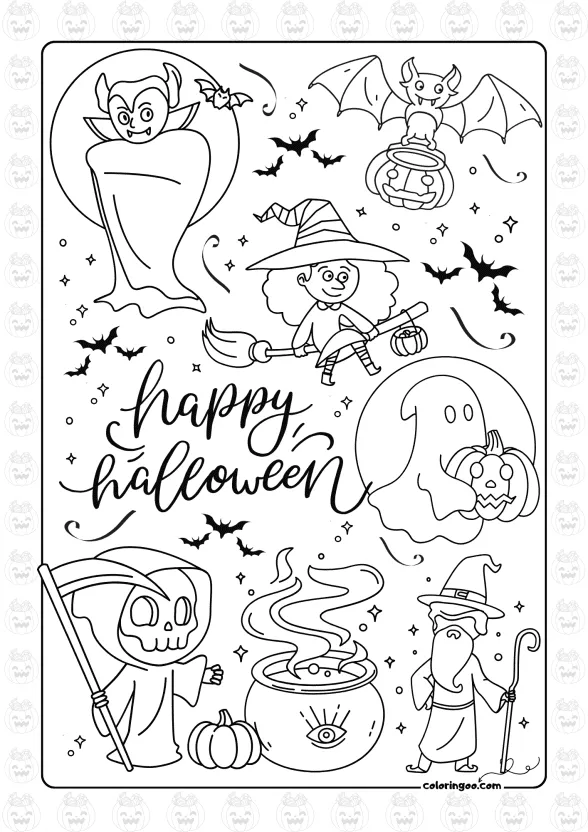 Halloween Fun Coloring Worksheet