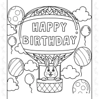 Happy Birthday Balloon Coloring Page