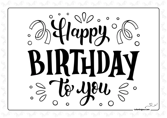 Happy Birthday to You Text