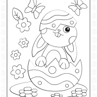 Happy Easter Bunny Colouring Page