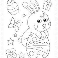 Happy Easter Bunny Colouring Sheet