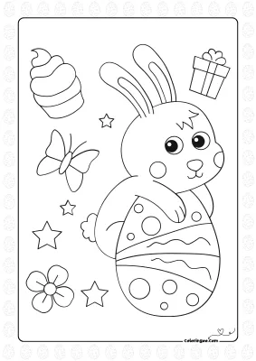 Happy Easter Bunny Colouring Sheet