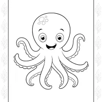 Happy Octopus Coloring Sheet