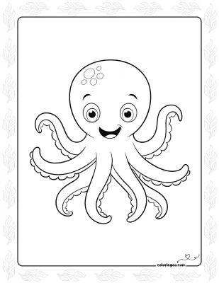 Happy Octopus Coloring Sheet
