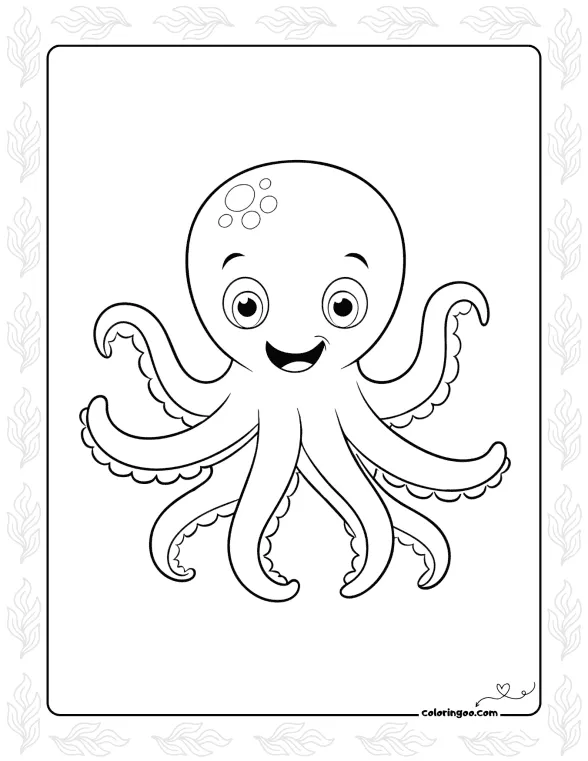 Happy Octopus Coloring Sheet