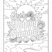 Happy Summer Coloring Page 10 Happy Summer Coloring Page