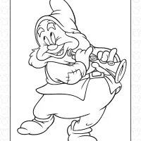 Happy from Snow White Coloring Page