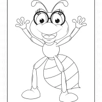 Hardworking Ant Coloring Page