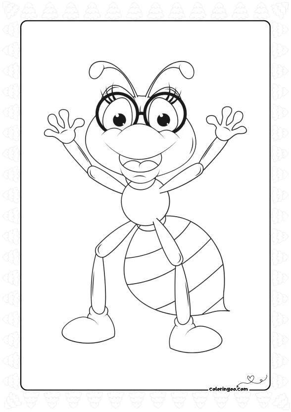 Hardworking Ant Coloring Page