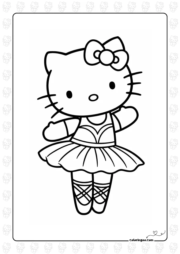 Hello Kitty Dancing in a Ballerina Dress 1 Hello Kitty Dancing in a Ballerina Dress