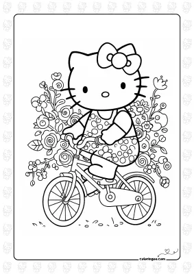 Hello Kitty Riding Bicycle