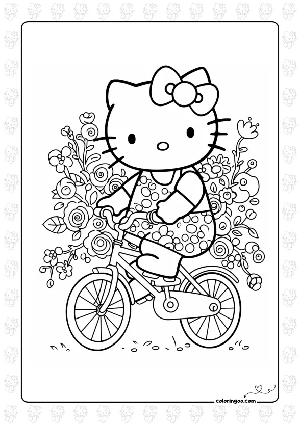 Hello Kitty Riding Bicycle