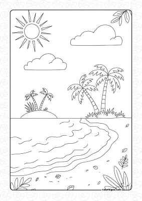 Hello Summer Enjoy Coloring Page