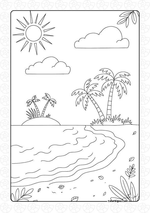 Hello Summer Enjoy Coloring Page