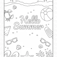 Hello Summer Pdf Coloring Page 6 Hello Summer Pdf Coloring Page