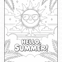 Hello Summer Pdf Coloring Sheet 5 Hello Summer Pdf Coloring Sheet