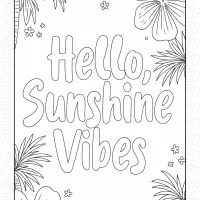 Hello Sunshine Vibes Coloring Page 4 Hello Sunshine Vibes Coloring Page