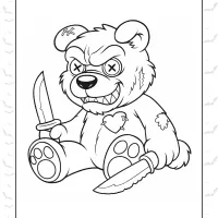 Horrific Teddy Bear Coloring Page