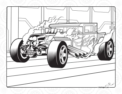 Hot Wheels Bone Shaker Coloring Page