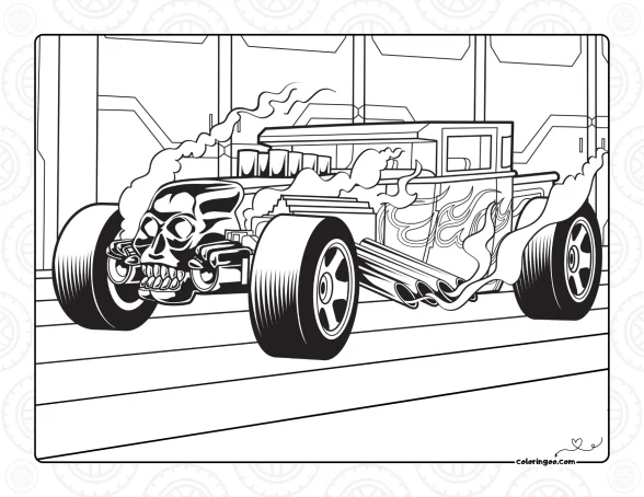 Hot Wheels Bone Shaker Coloring Page