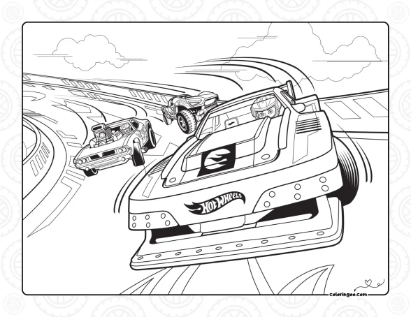 Hot Wheels Car Race Coloring Page 1 Hot Wheels Car Race Coloring Page