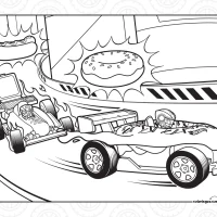 Hot Wheels Donut Car Coloring Page 7 Hot Wheels Donut Car Coloring Page