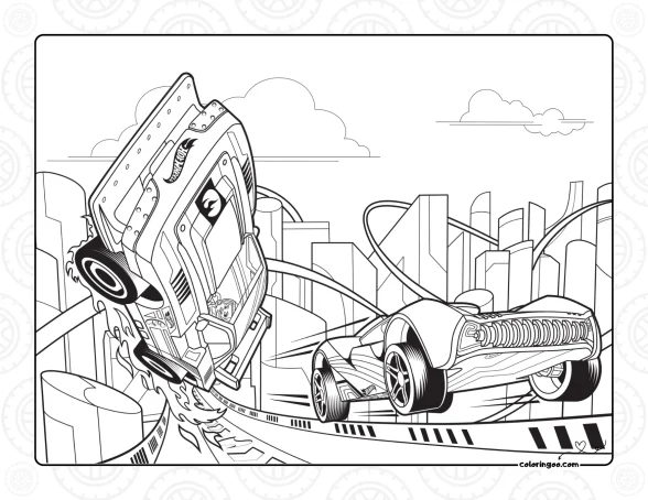 Hot Wheels Lets Race Coloring Page 1 Hot Wheels Lets Race Coloring Page