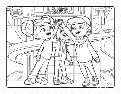 Hot Wheels Lets Race Coloring Sheet