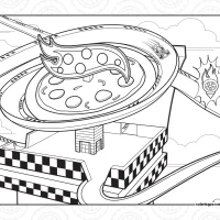 Hot Wheels Pizza Track Coloring Page 3 Hot Wheels Pizza Track Coloring Page