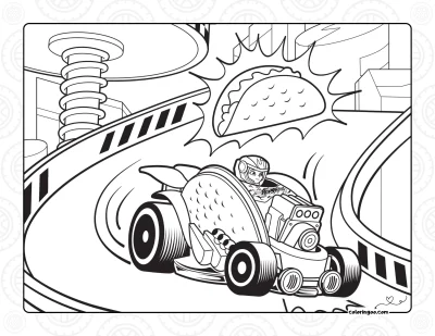 Hot Wheels Taco Car Coloring Page