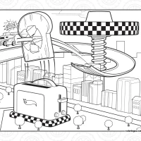 Hot Wheels Toaster Track Coloring Page 1 Hot Wheels Toaster Track Coloring Page