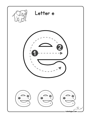 How To Write The Letter E Worksheet