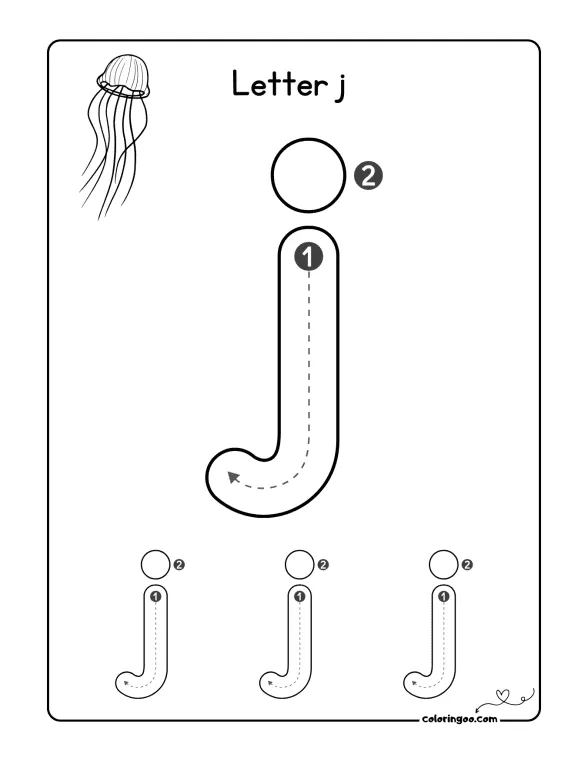 How To Write The Letter J Worksheet 1 How To Write The Letter J Worksheet