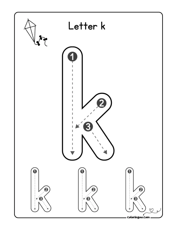 How To Write The Letter K Worksheet 1 How To Write The Letter K Worksheet