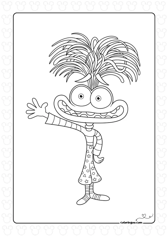 Inside Out 2 Anxiety Coloring Page