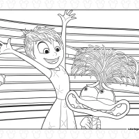 Inside Out 2 Joy and Anxiety Coloring Page