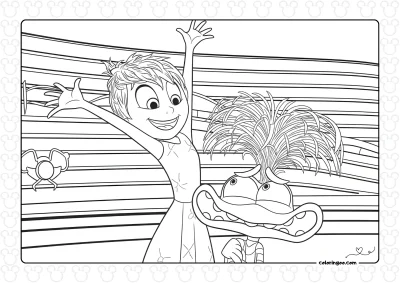 Inside Out 2 Joy and Anxiety Coloring Page