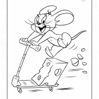 Jerry is Stealing Cheese Coloring Page